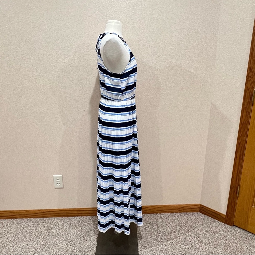 Arloh Blue Striped Halter Maxi Dress Size Small - Picture 4 of 12